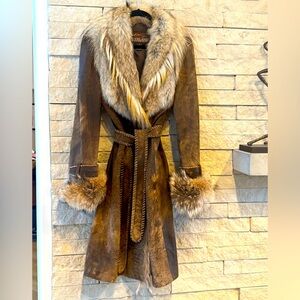 Georgia fur-trimmed lambskin coat from OVERLAND.